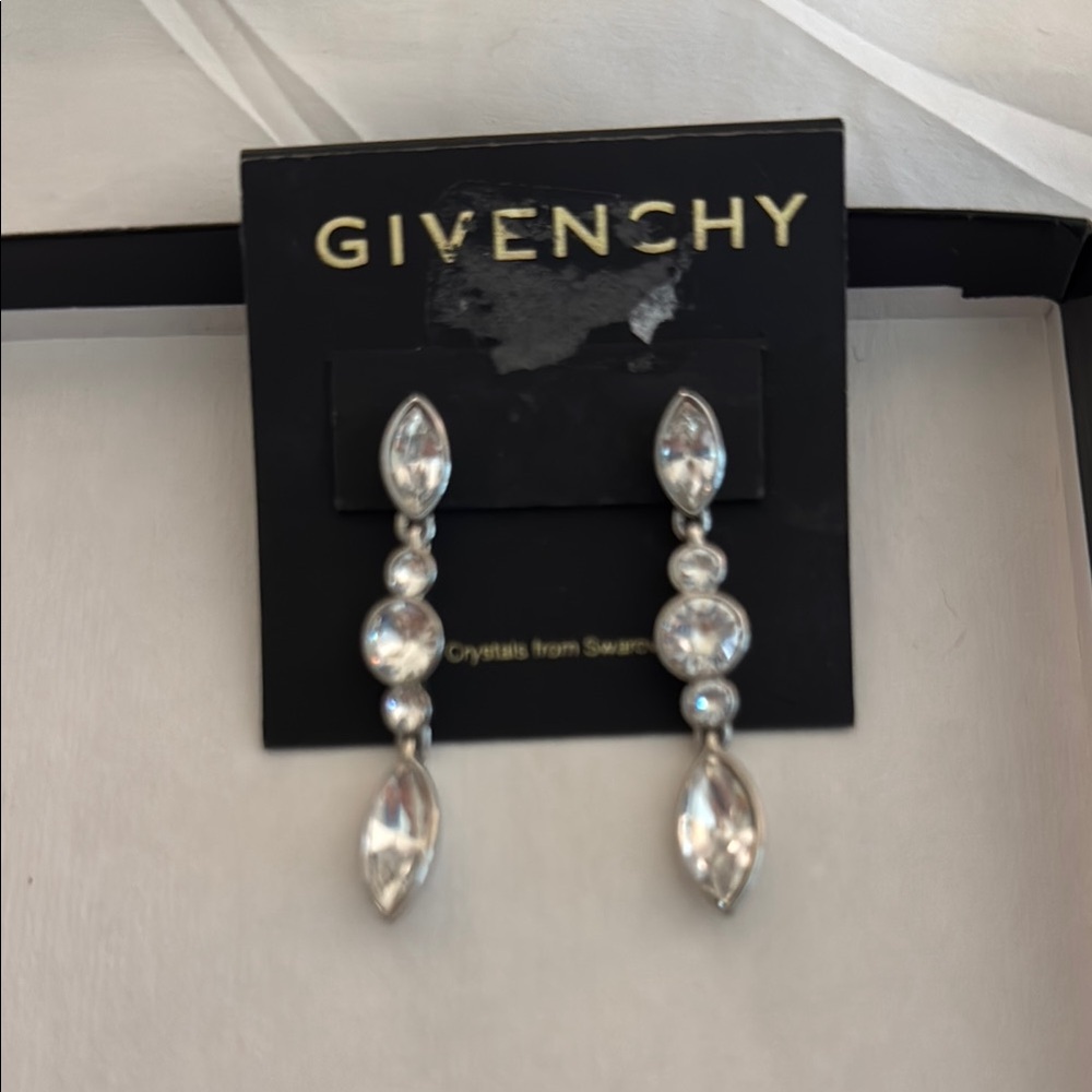 Givenchy Silver Elegant Drop Earrings